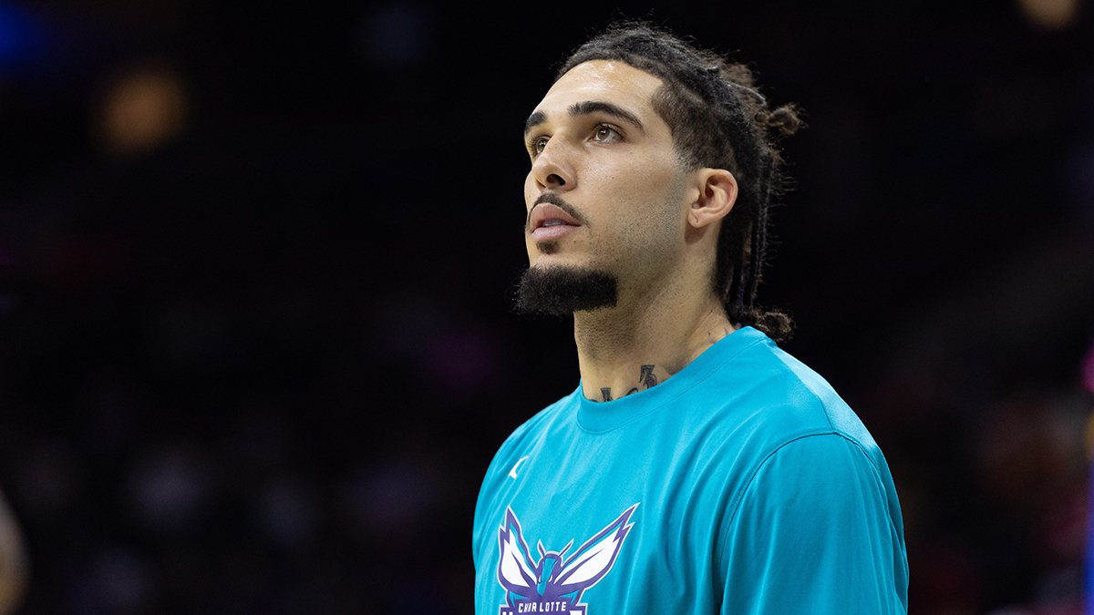 Charlotte Hornets guard LiAngelo Ball before a game against the Philadelphia 76ers at Wells Fargo Center. 