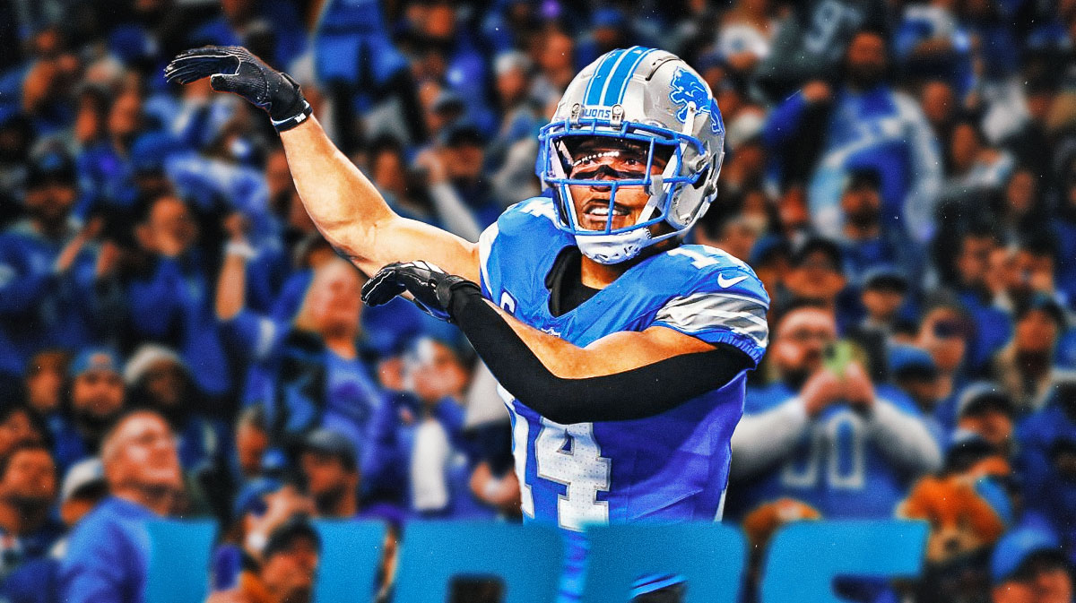 Detroit Lions wide receiver Amon-Ra St. Brown celebrates a touchdown