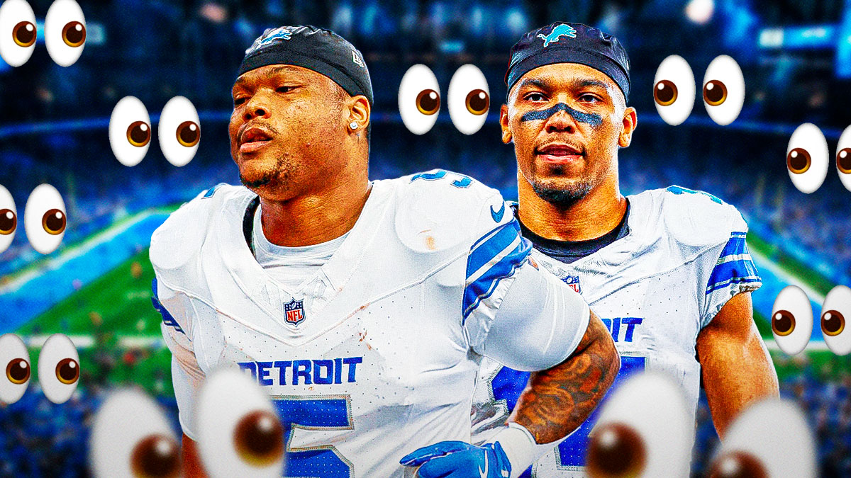 David Montgomery, Amon-Ra St. Brown. eyeball emojis all around
