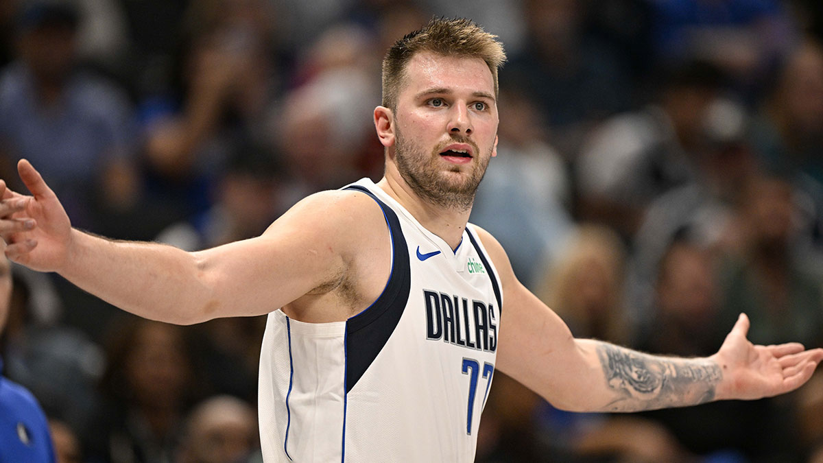 Dallas Mavericks guard Luka Doncic (77) during the game between the Dallas Mavericks and the Indiana Pacers at American Airlines Center.