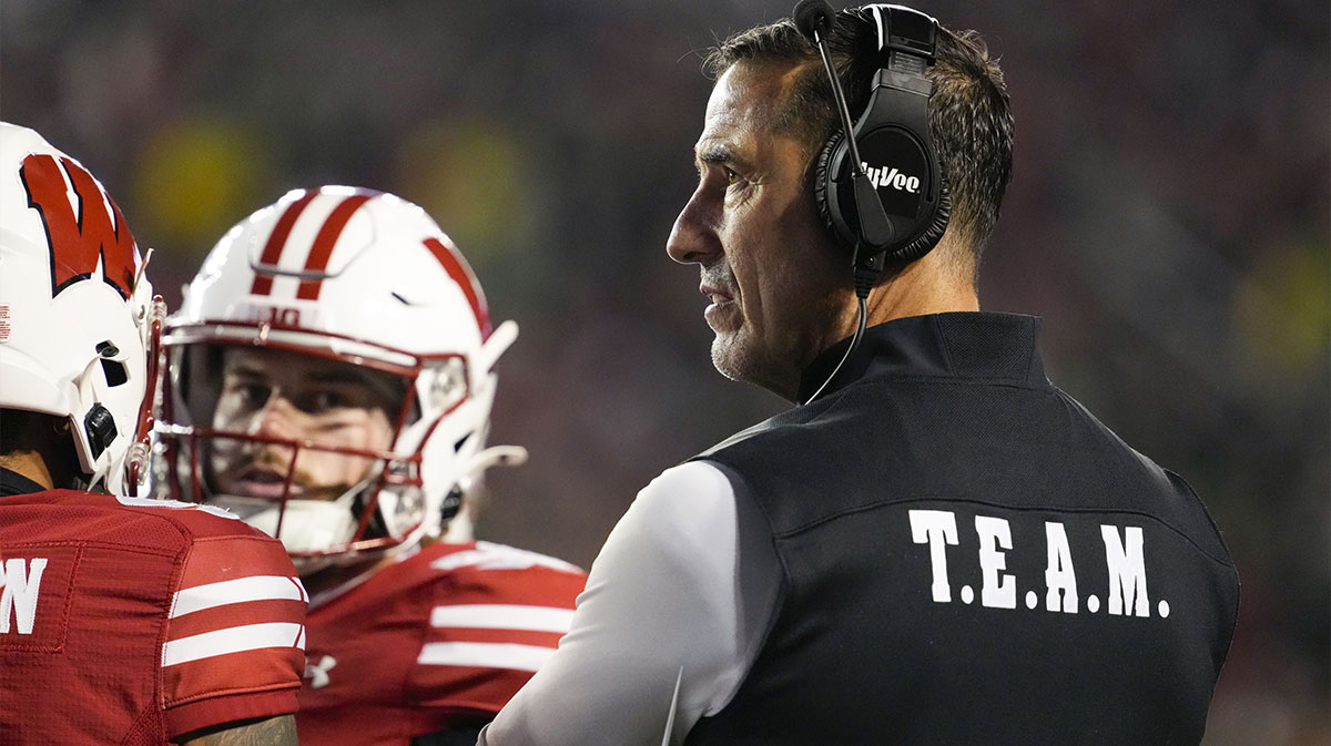 Wisconsin Badgers head coach Luke Fickell during the game against the Oregon Ducks at Camp Randall Stadium.