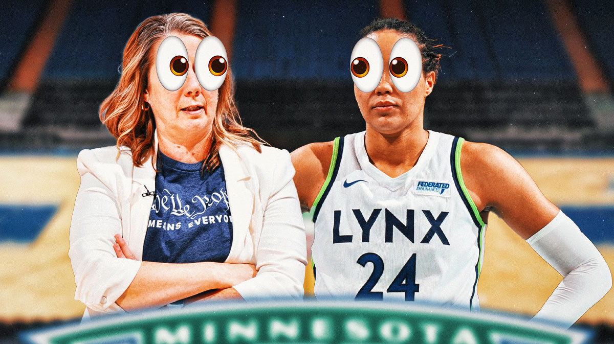 Minnesota Lynx Cheryl Reeve and Napheesa Collier both with eyes popping out.