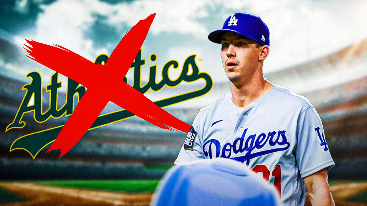 Walker Buehler next to SCRIPT ATHLETICS LOGO with X through it