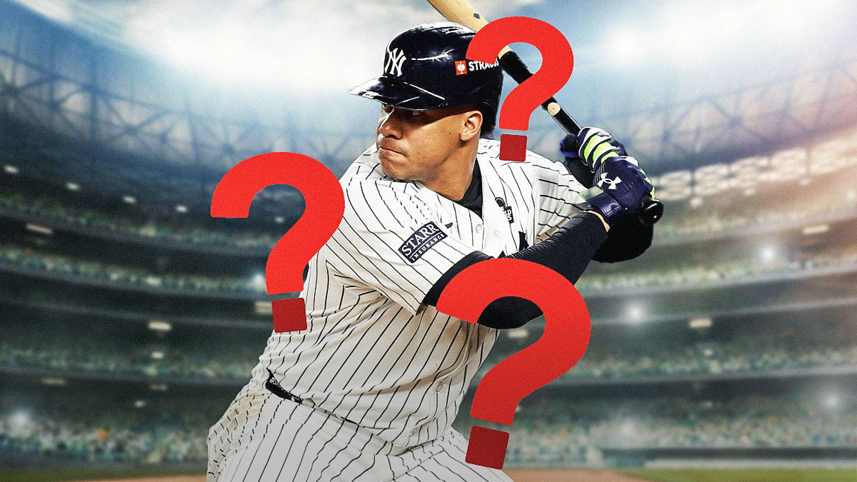 Juan Soto surrounded by question marks