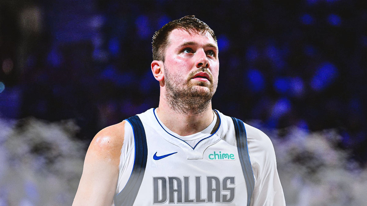 Luka Doncic in a Mavs jersey.