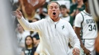Michigan State's head coach Tom Izzo calls out to players during the first half against Bowling Green on Saturday, Nov. 16, 2024, Breslin Center in East Lansing.