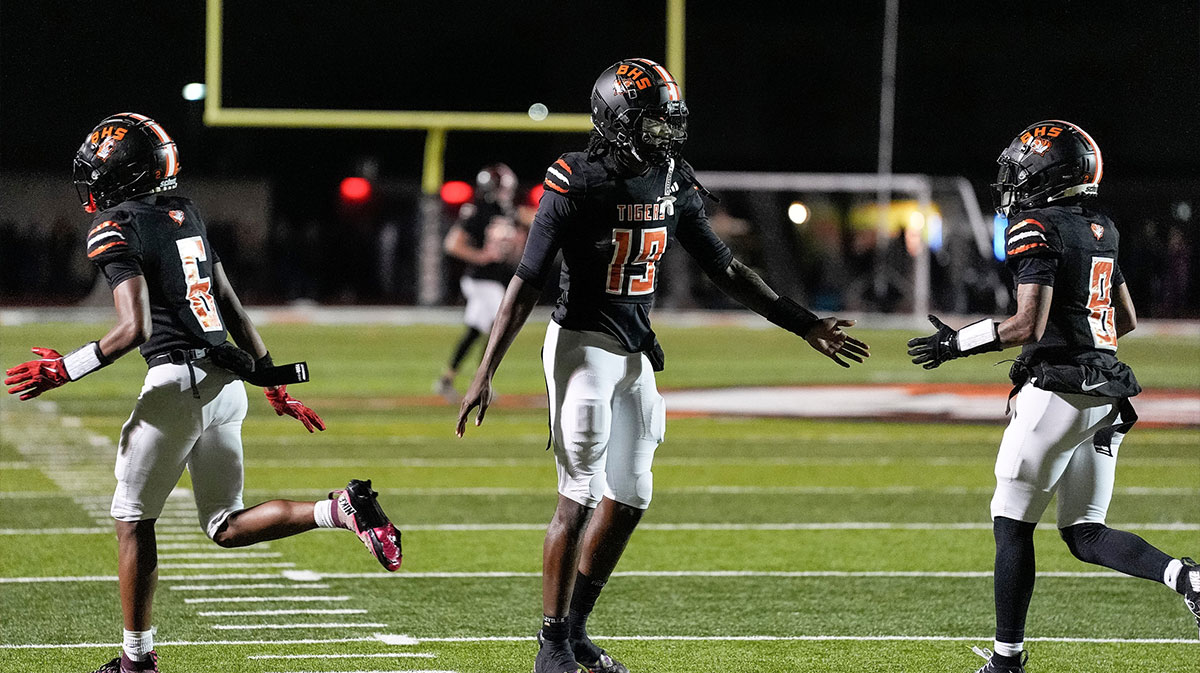 Michigan football commit Bryce Underwood at Belleville High School.
