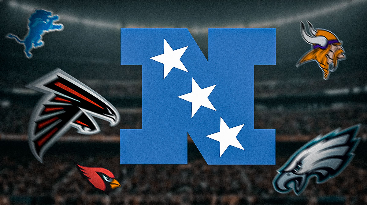 NFC playoff picture with Falcons, Lions, Vikings, Cardinals and Eagles.