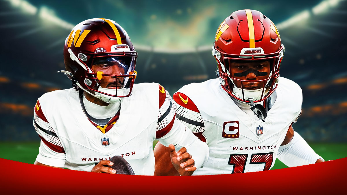 Washington Commanders quarterback Jayden Daniels and Commanders wide receiver Terry McLaurin