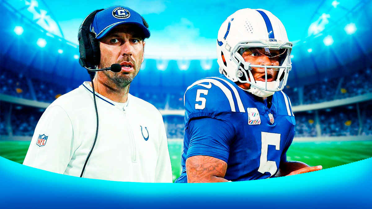 Colts Shane Steichen and Colts Anthony Richardson