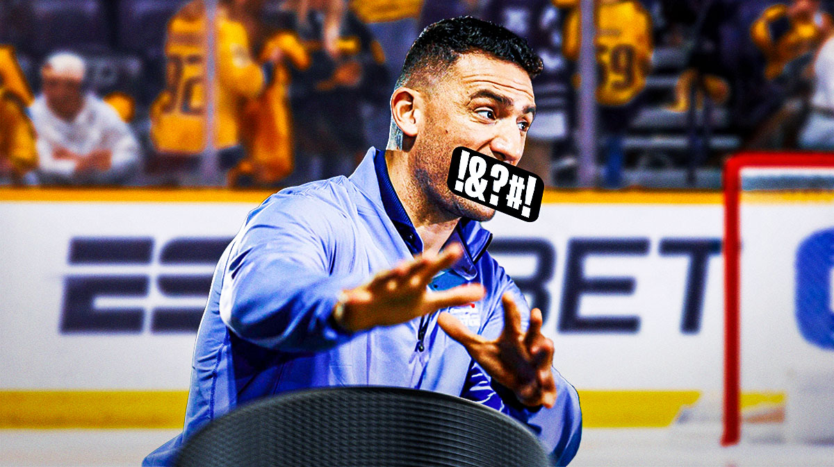 Paul Bissonnette (NHL on TNT personality) with NSFW symbols over his mouth