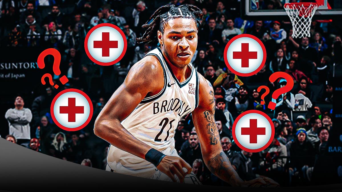 Noah Clowney with medical signs and question marks