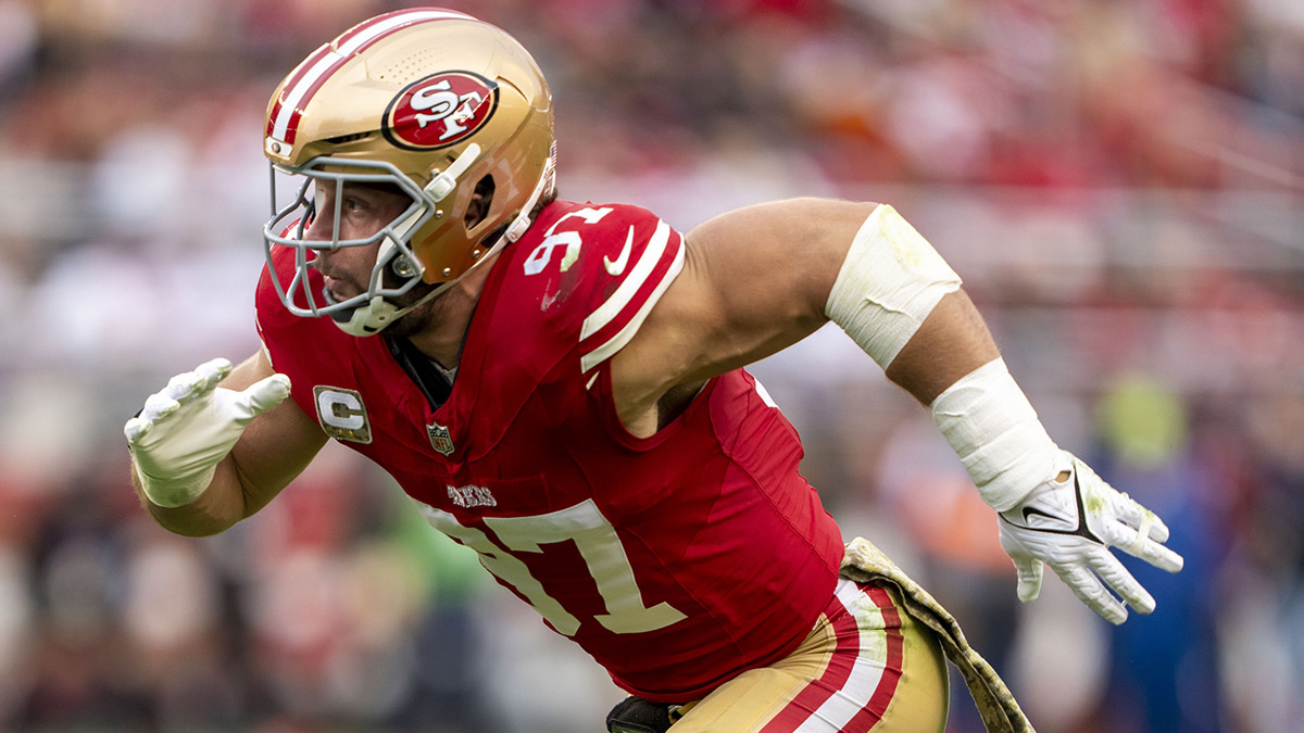 San Francisco 49ers defensive end Nick Bosa (97) during the second quarter against the Seattle Seahawks at Levi's Stadium.