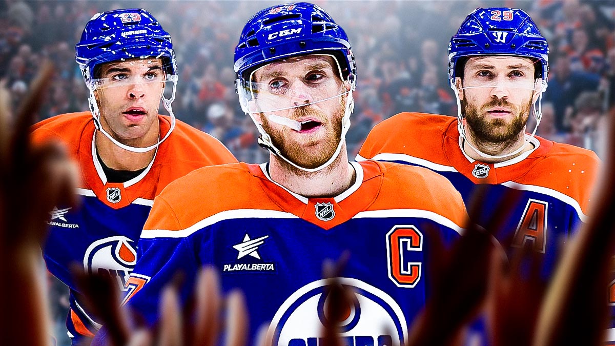 Oilers' Darnell Nurse, Connor McDavid and Leon Draisaitl