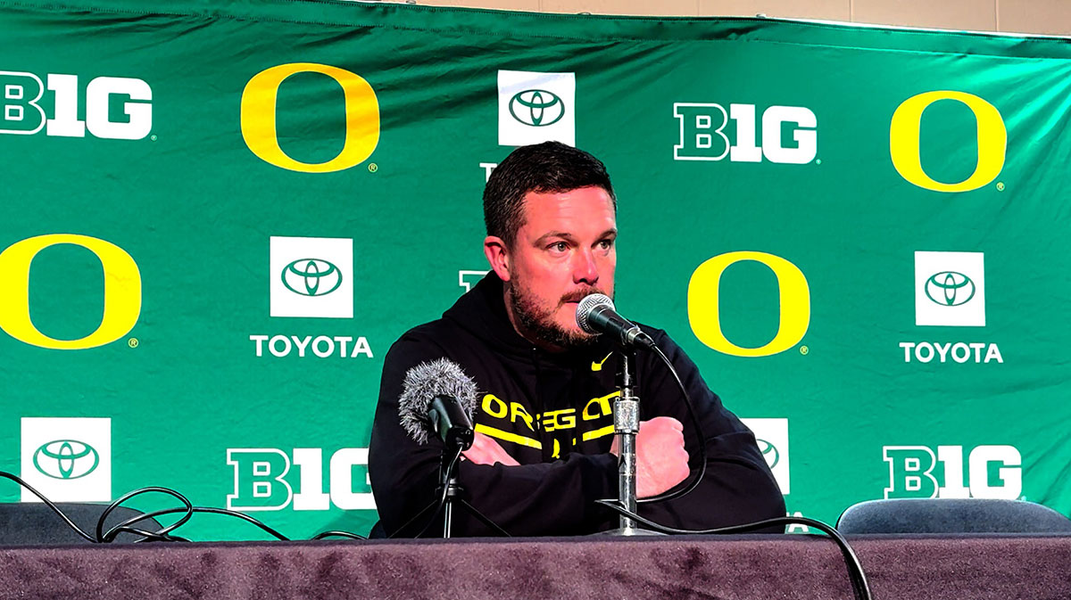 Oregon coach Dan Lanning after the game against Wisconsin.