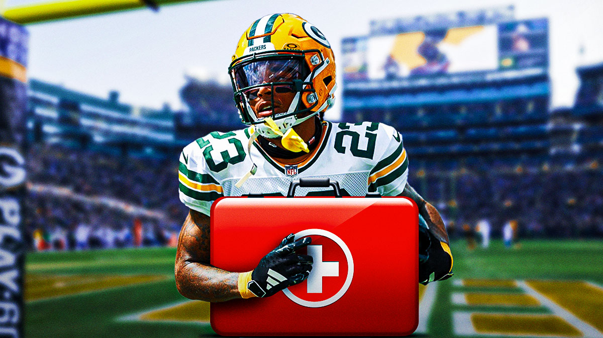 Jaire Alexander with a first aid kit.