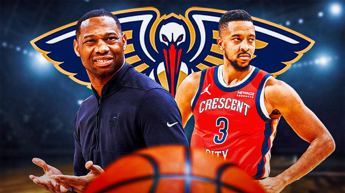 CJ McCollum, Willie Green, Pelicans logo