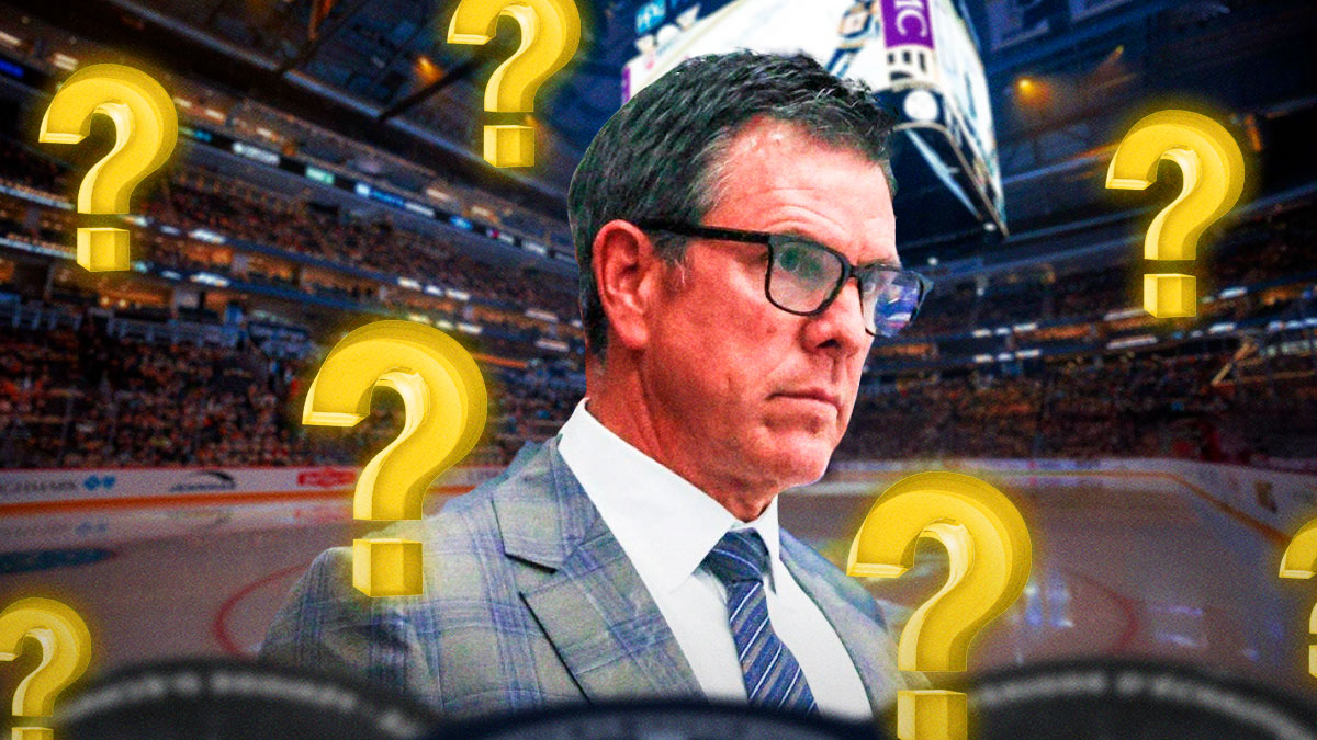 Pittsburgh Penguins head coach Mike Sullivan looking concerned with question marks around him