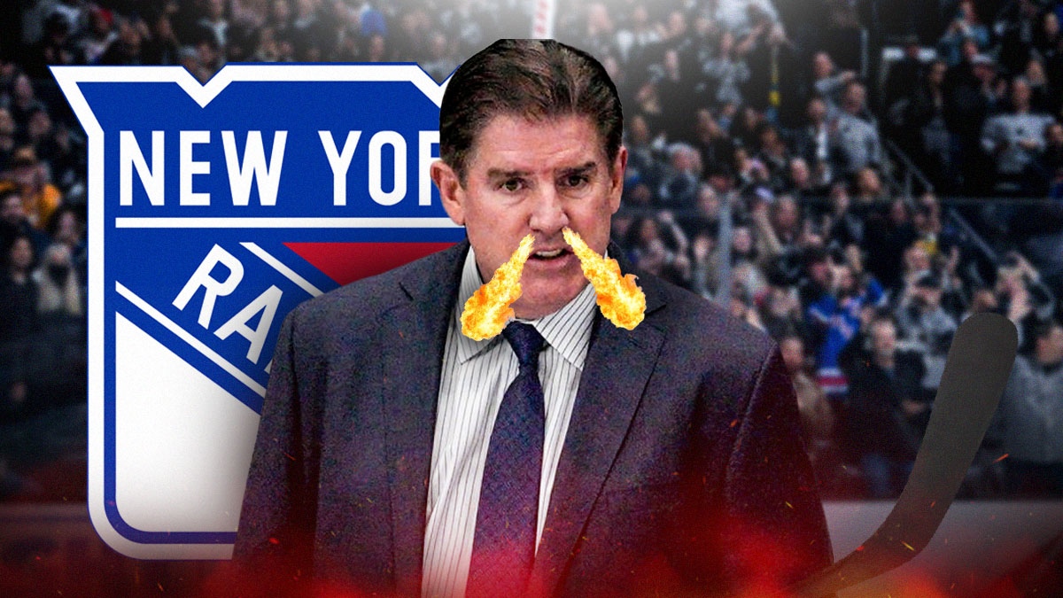 Rangers coach Peter Laviolette going off after a loss to the Blues.
