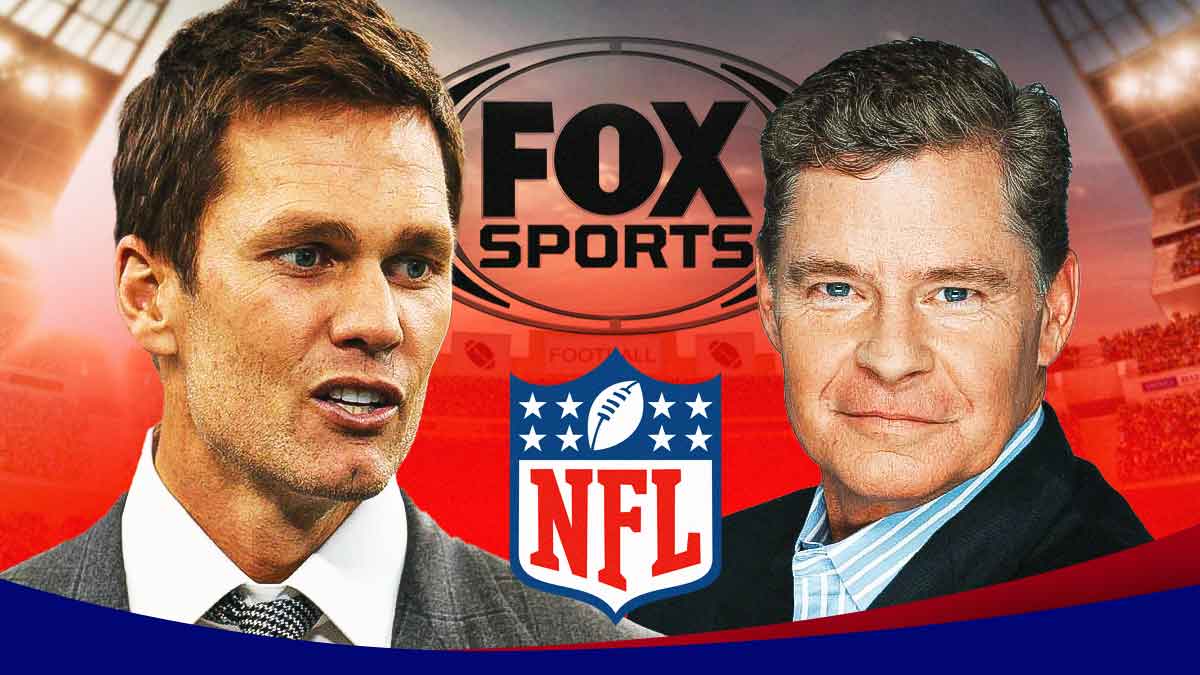 Tom Brady, Dan Patrick, Fox Sports logo, NFL shield logo