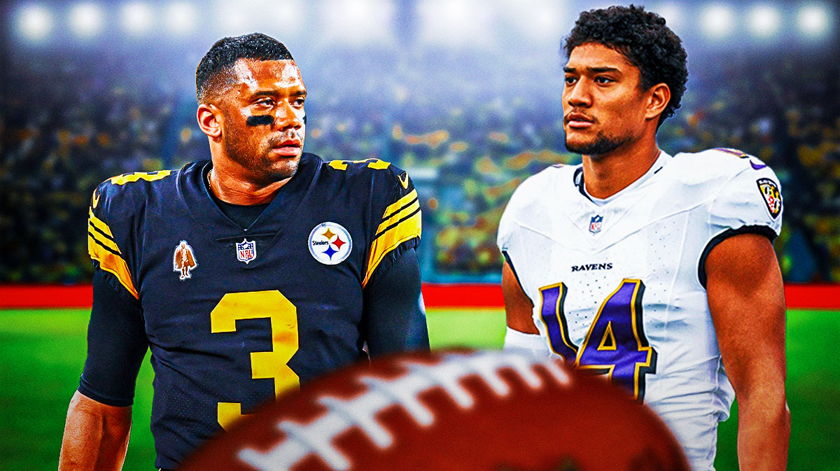 Ravens' Kyle Hamilton looking at Russel Wilson ahead of the Week 11