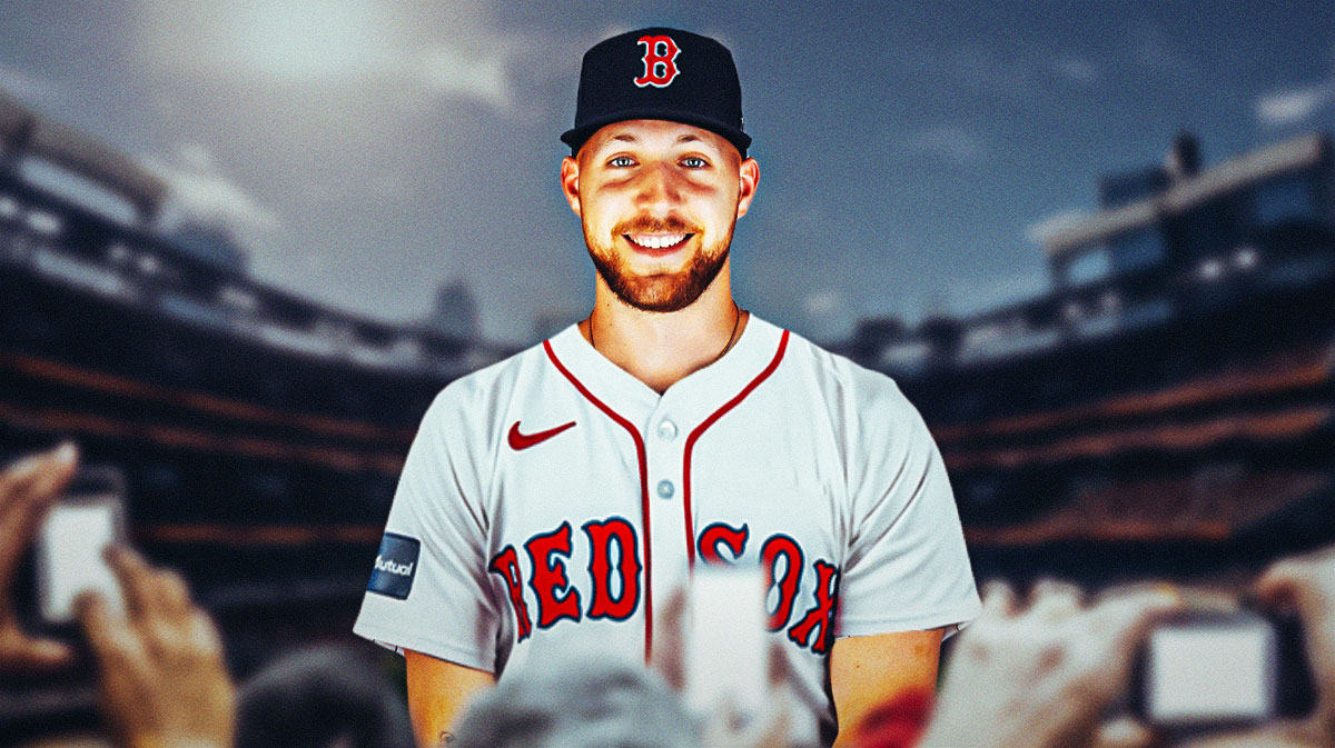 Garrett Crochet in a Red Sox 2024 jersey at Fenway Park.