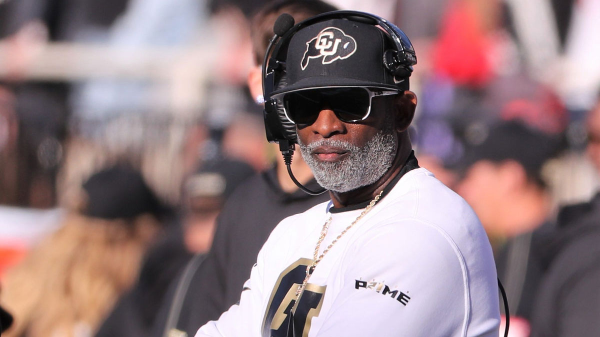 Colorado football coach Deion Sanders looks on against Texas Tech in a Big 12 football game Saturday, Nov. 9, 2024, at Jones AT&T Stadium.