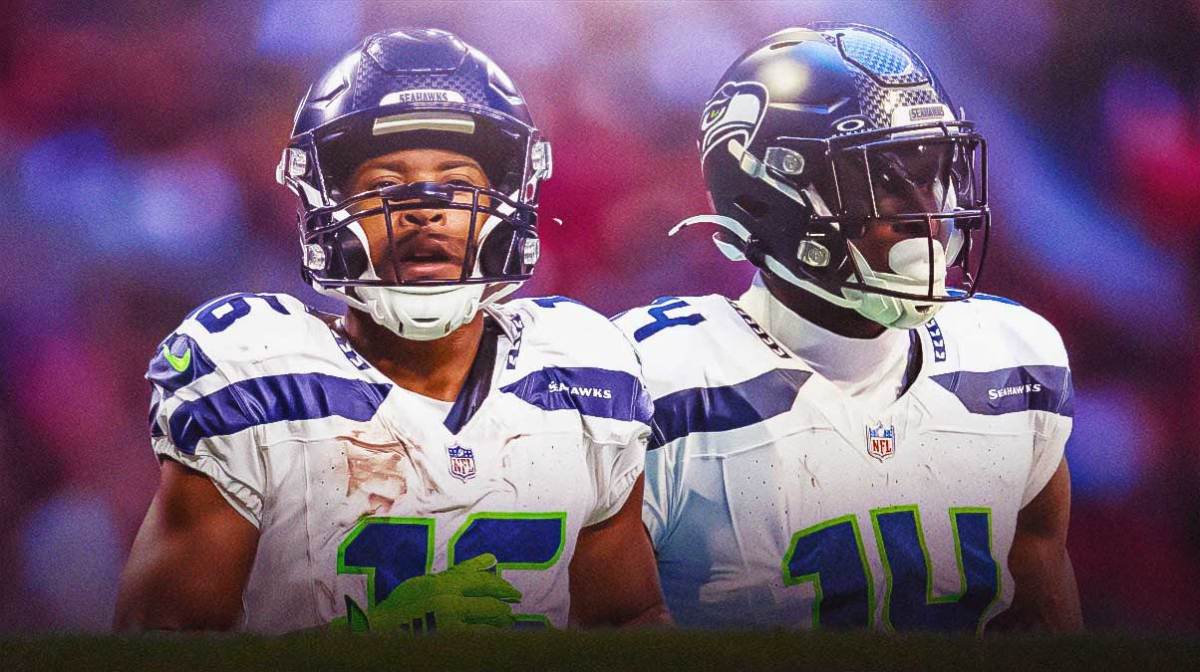 Photo: DK Metcalf, Tyler Lockett both in action in Seahawks jerseys