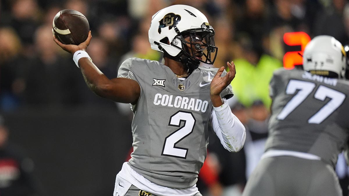 Colorado Buffaloes quarterback Shedeur Sanders (2) prepares to pass in the second half against the Cincinnati Bearcats at Folsom Field.