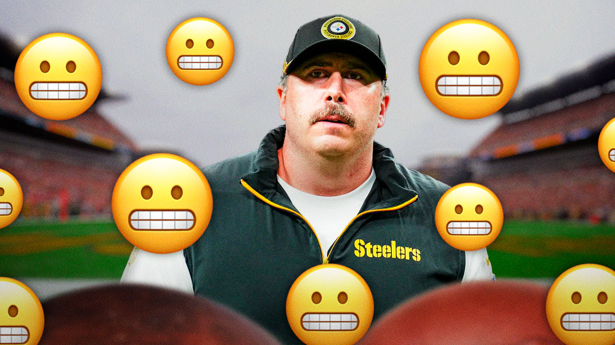 Arthur Smith in Steelers gear. 😬 emojis all over