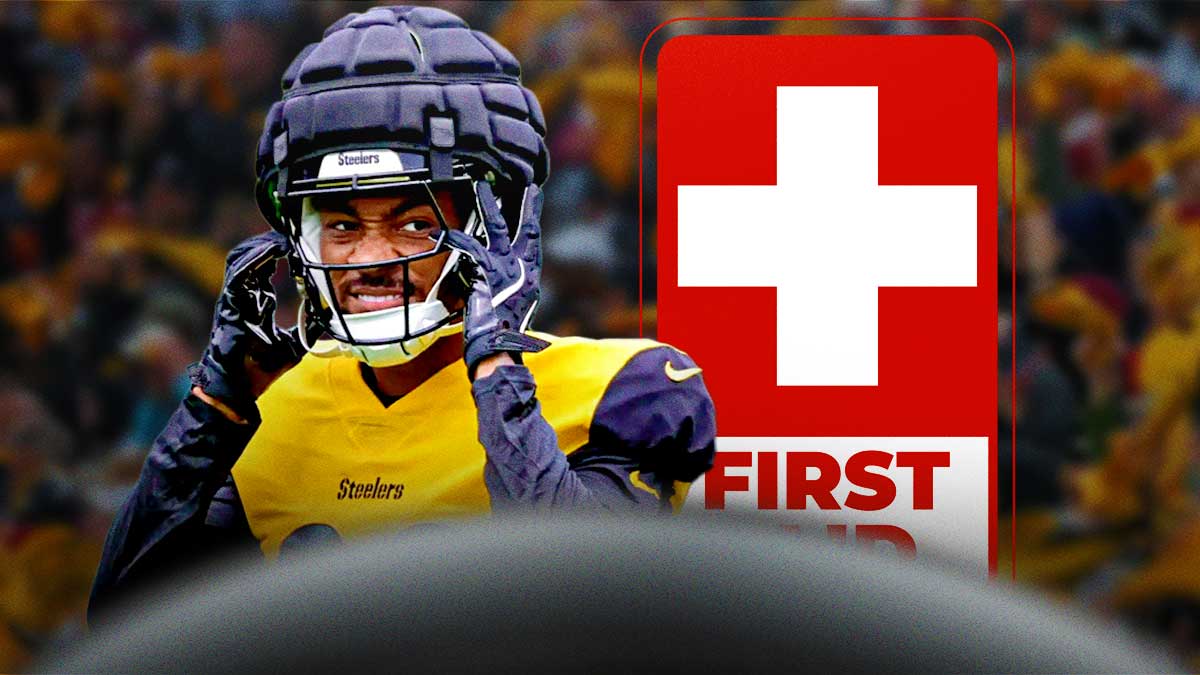 C.J. Henderson in a Pittsburgh Steelers uniform with a red and white first aid symbol as the Steelers added henderson to the defense as a depth piece but placed Henderson on the IR.