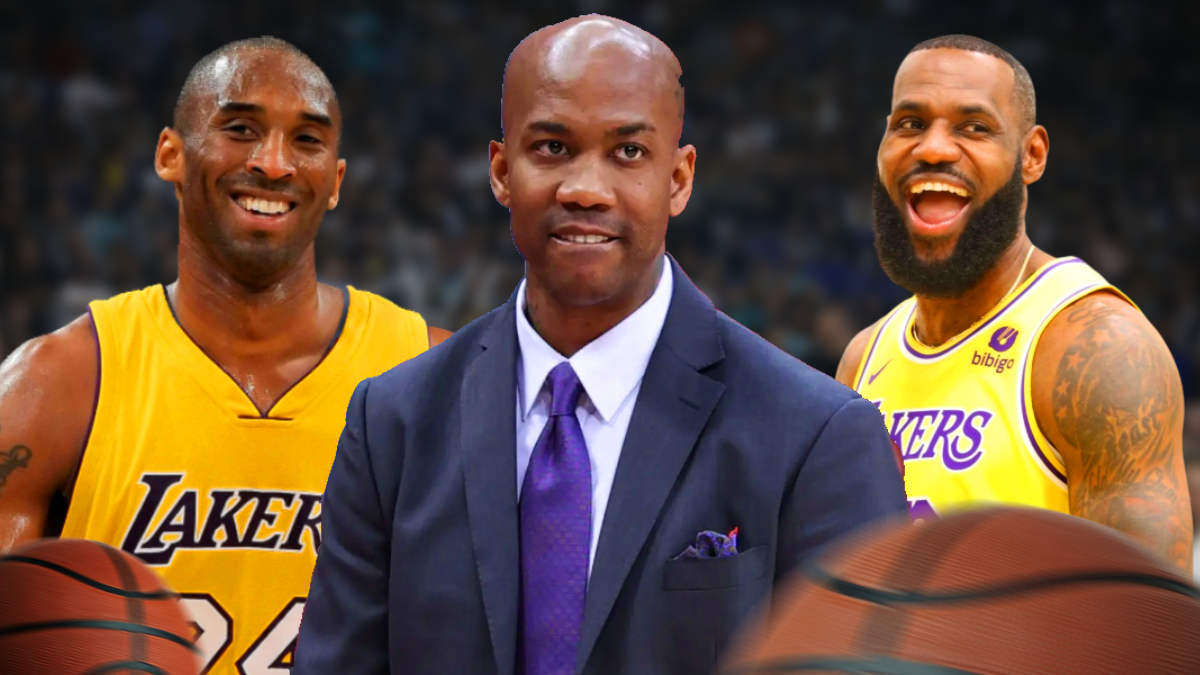 Stephon Marbury in the middle of Kobe Bryant and LeBron James.