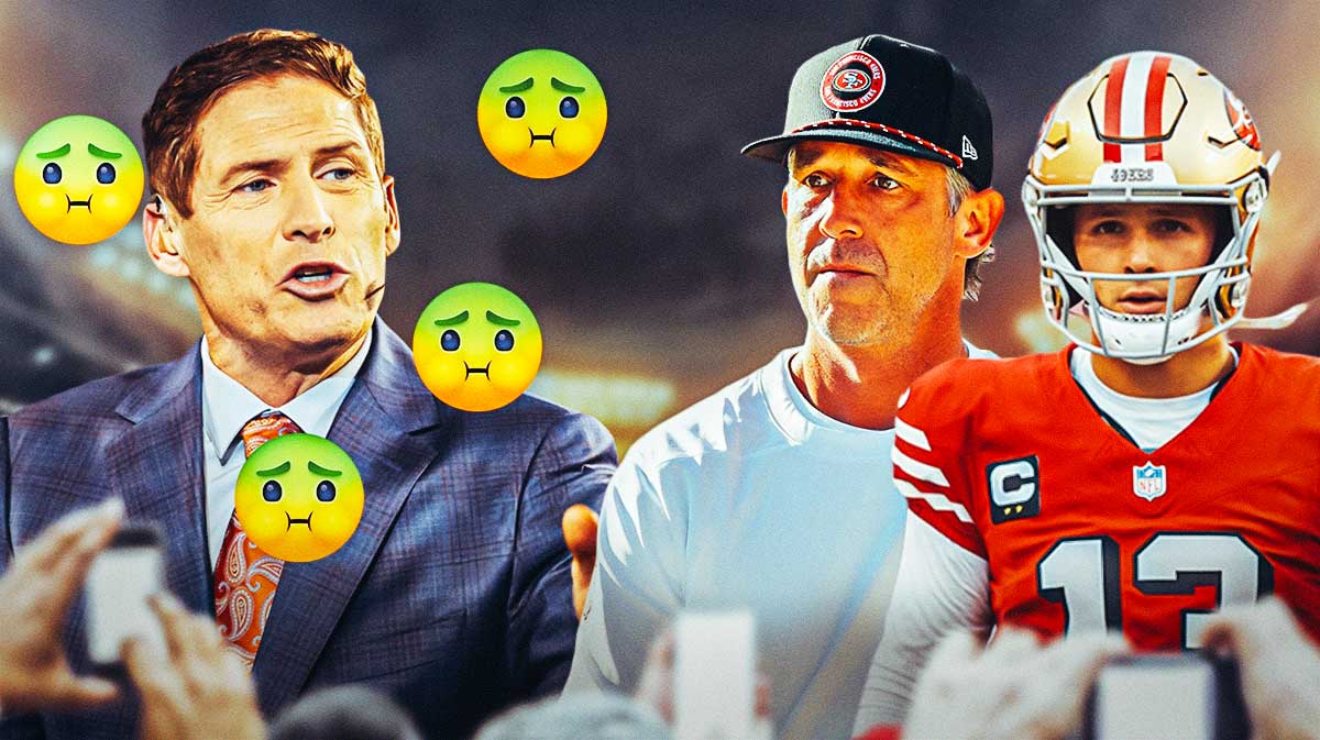 Steve Young with a few 🤢 sick emojis and 49ers' Kyle Shanahan & Brock Purdy