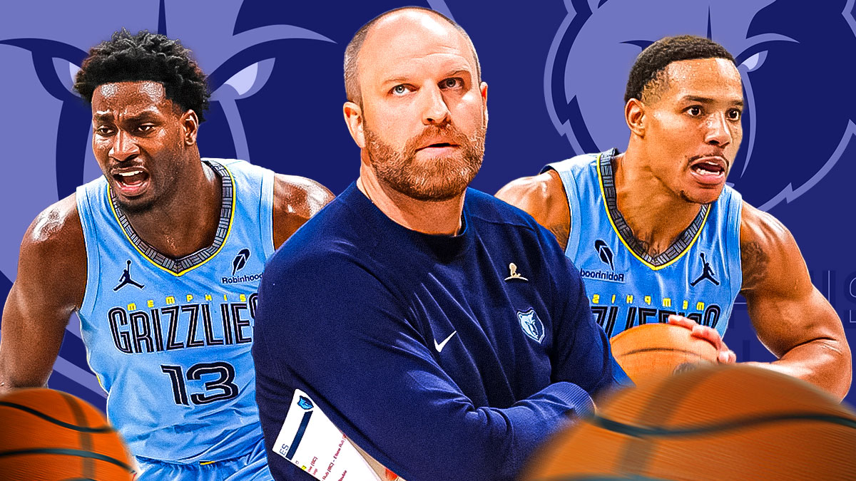Desmond Bane, Jaren Jackson Jr., Taylor Jenkins, Grizzlies logo