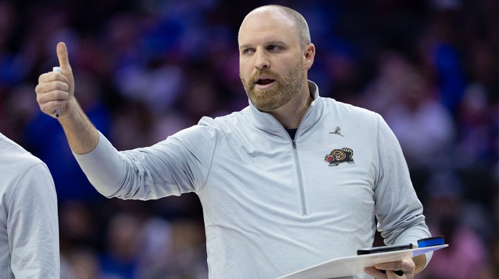 Memphis Grizzlies head coach Taylor Jenkins reacts during the third quarter against the Philadelphia 76ers at Wells Fargo Center.