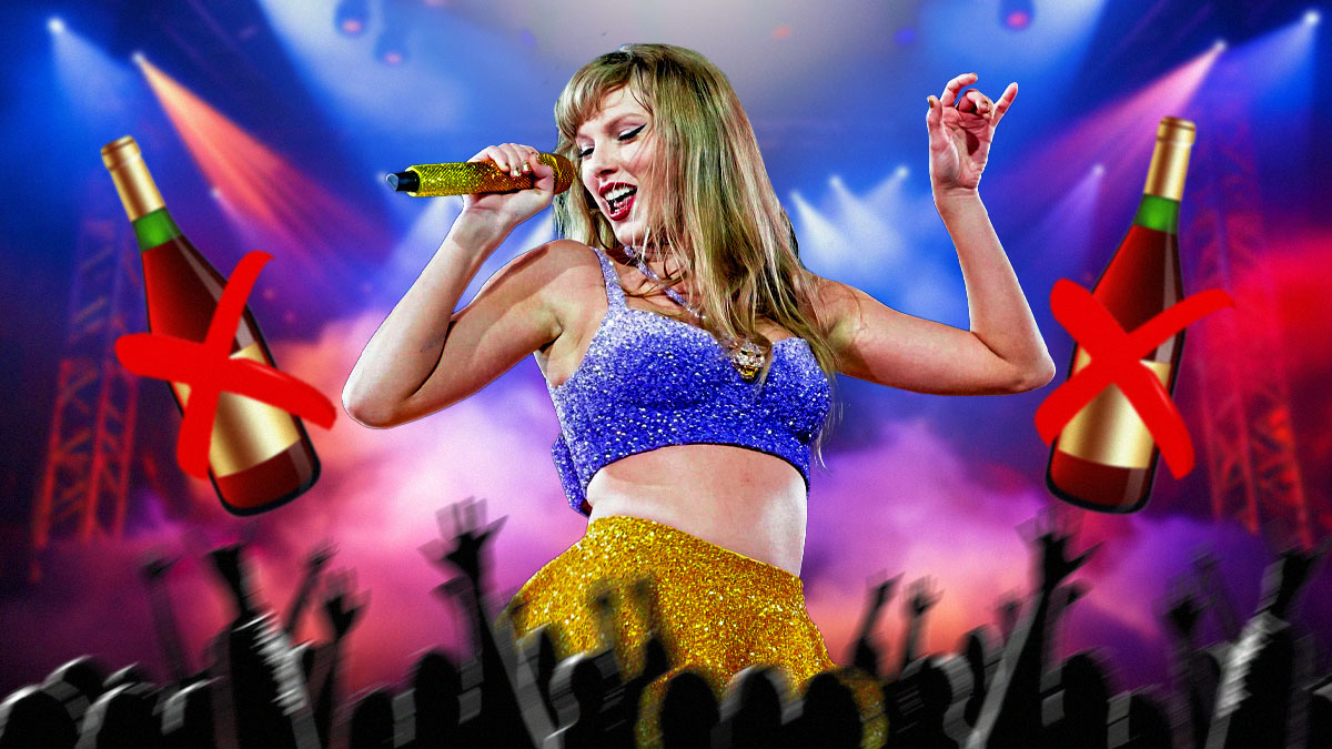 Taylor Swift performing on stage no alcohol sober