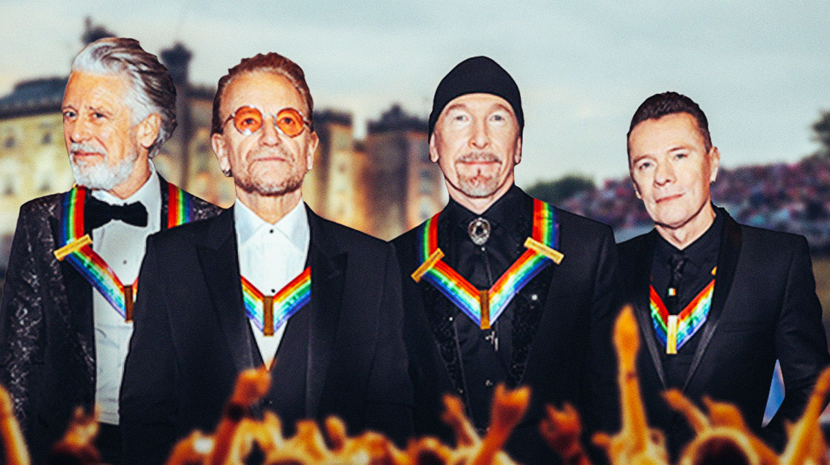 U2 members Adam Clayton, Bono, The Edge, and Larry Mullen Jr, who have written hit songs like With or Without You.