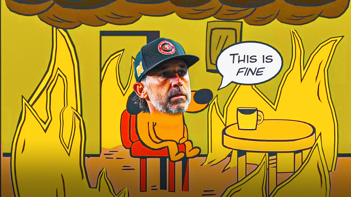 Kyle Shanahan replacing the dog in the Everything is Fine meme