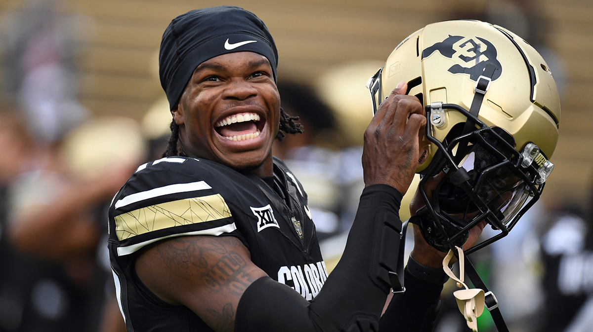 Colorado Buffaloes wide receiver Travis Hunter (12) before the game against the Baylor Bears at Folsom Field.