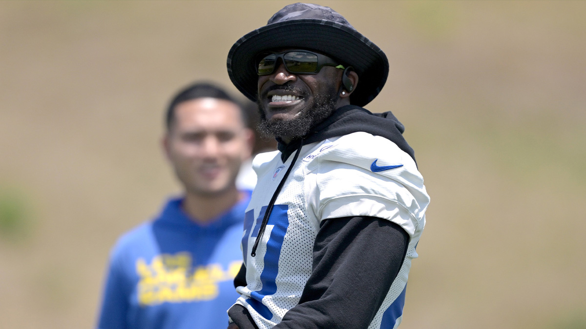 Los Angeles Rams cornerback Tre'Davious White (27) works out during OTAs at the team training facility at California Lutheran University.