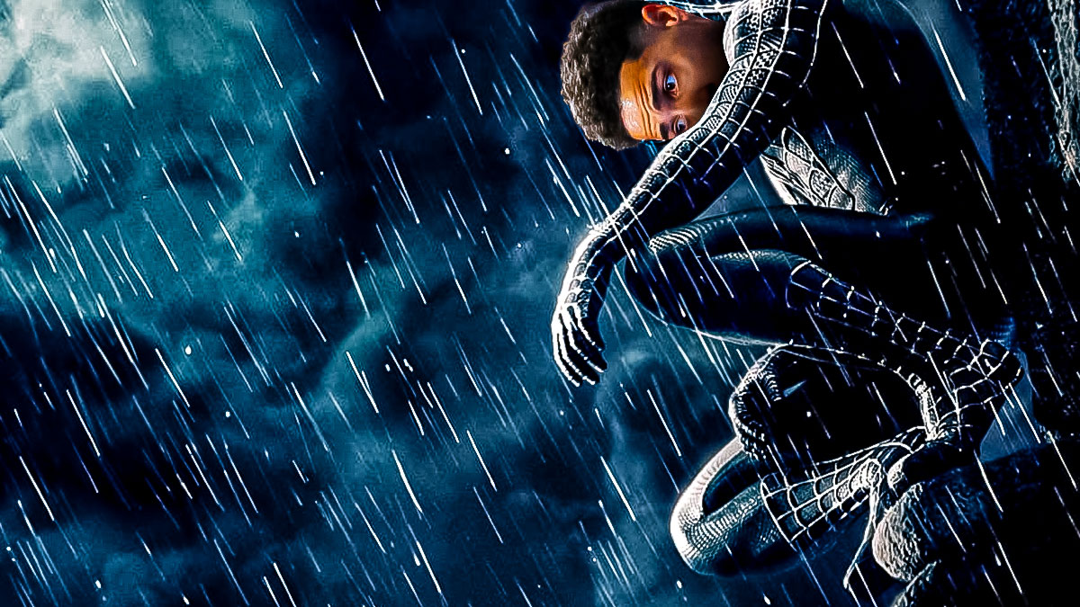 Pacers' Tyrese Haliburton as the sad spider-man from spider-man 3