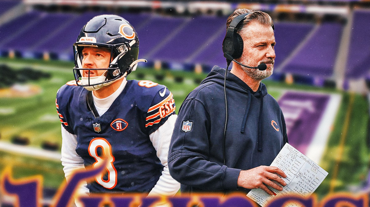 Bears head coach Matt Eberflus and kicker Cairo Santos