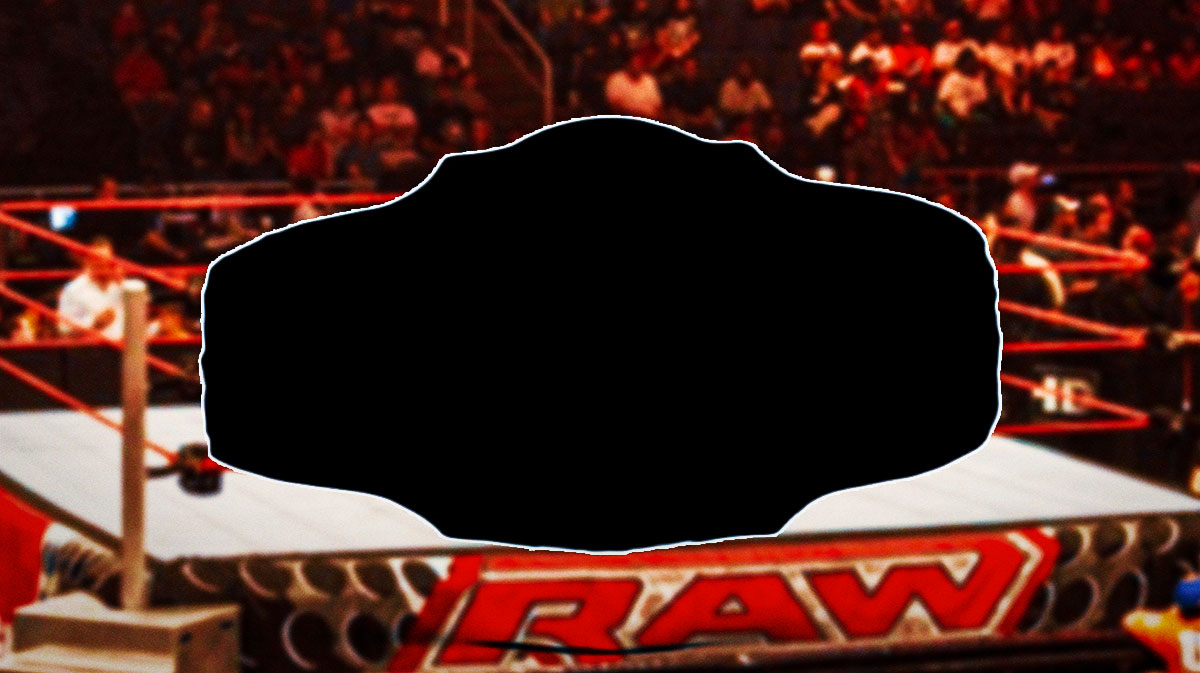 Silhouette of the new WWE Women's Intercontinental Championship with RAW background.