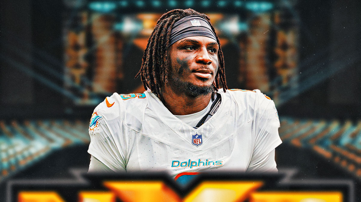 Former Miami Dolphins player Trill Williams with WWE NXT logo and background.