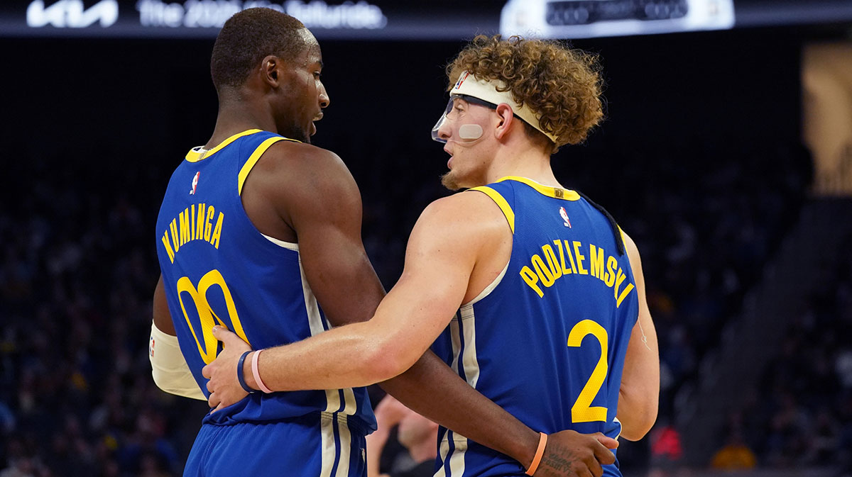 Warriors' Jonathan Kuminga and Brandin Podziemski vs. the Pelicans