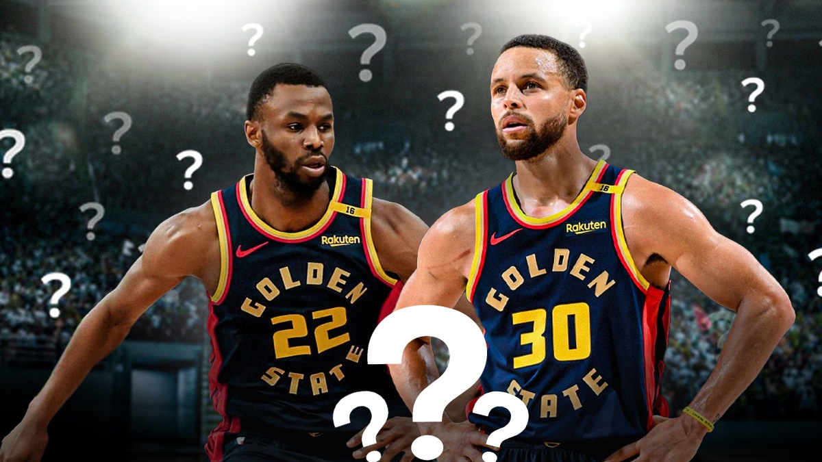 Warriors Stephen Curry and Warriors Andrew Wiggins both with question marks everywhere.