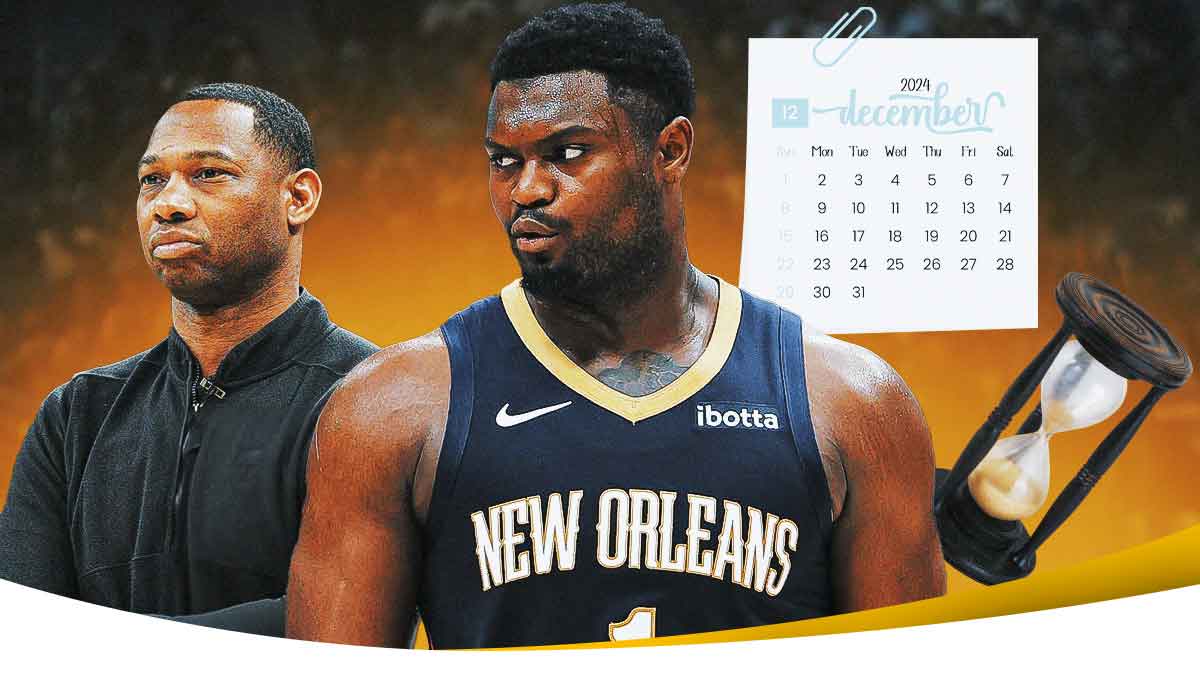 Willie Green, Zion Williamson, Pelicans logo, hourglass running low on time, a 2024 calendar