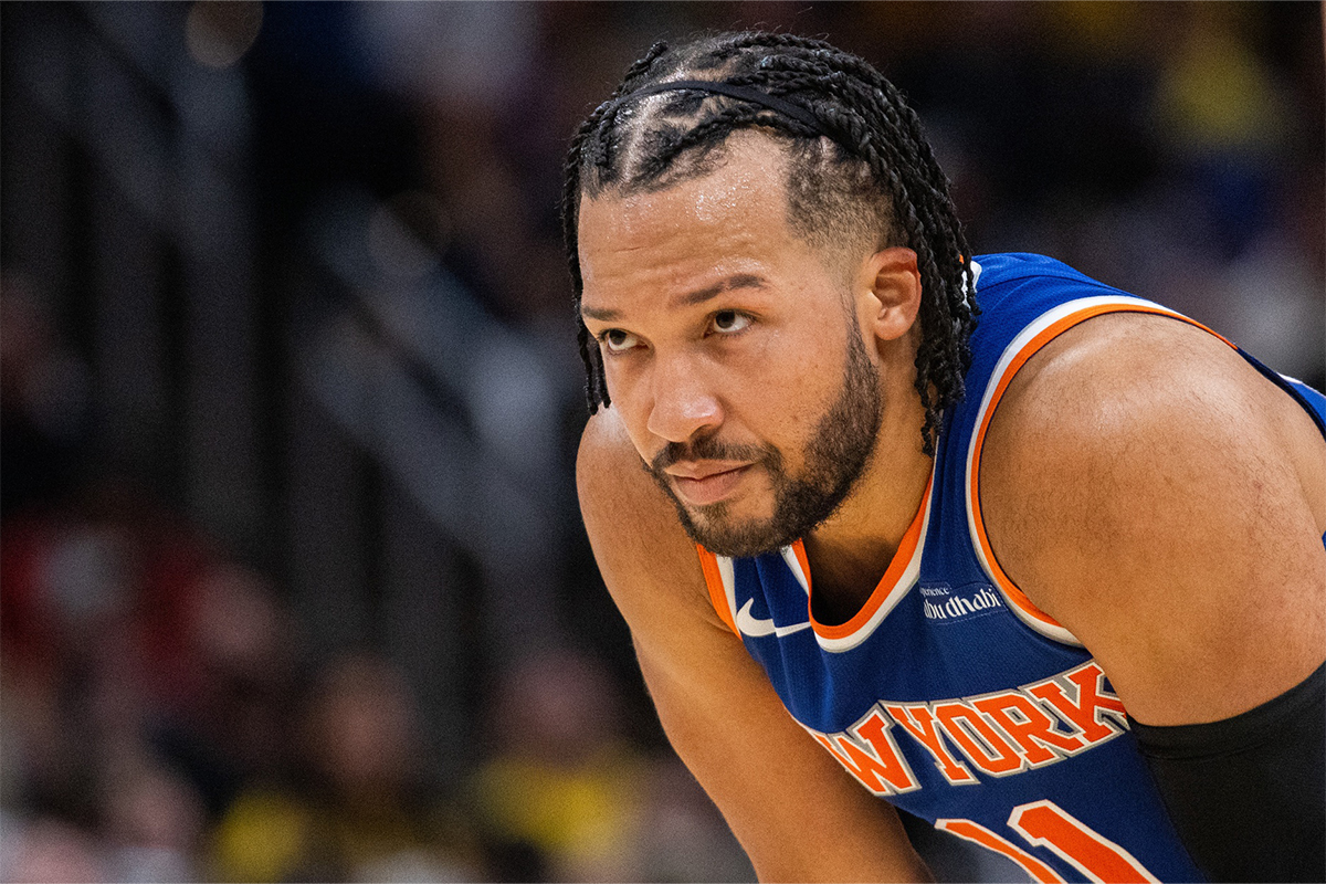 New York Knicks guard Jalen Brunson (11) in the second half against the Indiana Pacers at Gainbridge Fieldhouse.