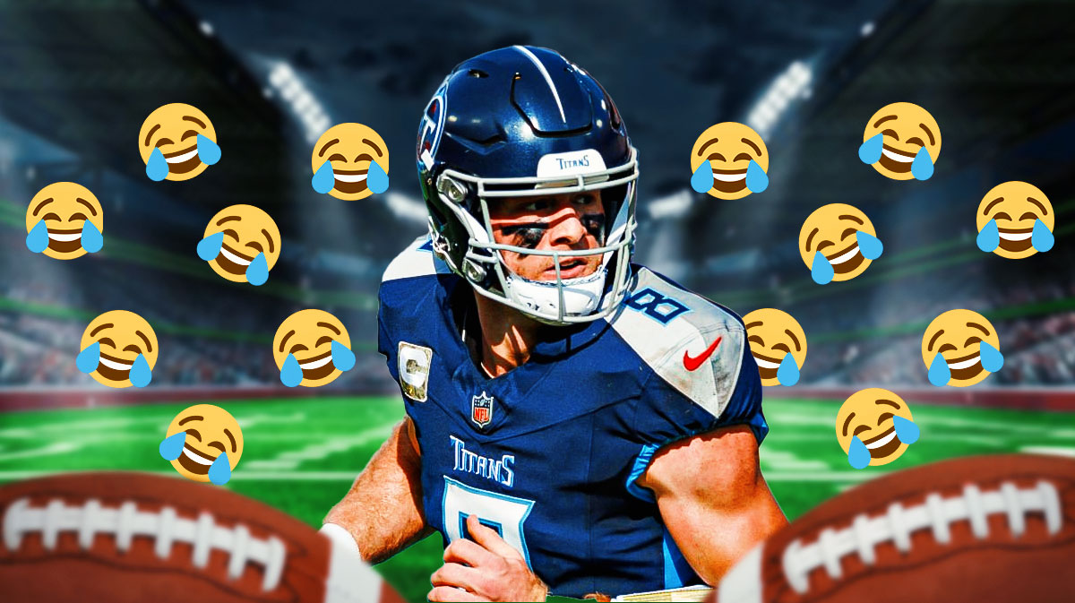 Will Levis with a bunch of crying laughing emojis in the background