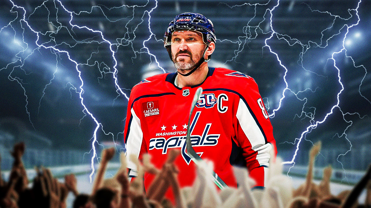 Capitals and NHL great Alex Ovechkin with waves of electricity around him